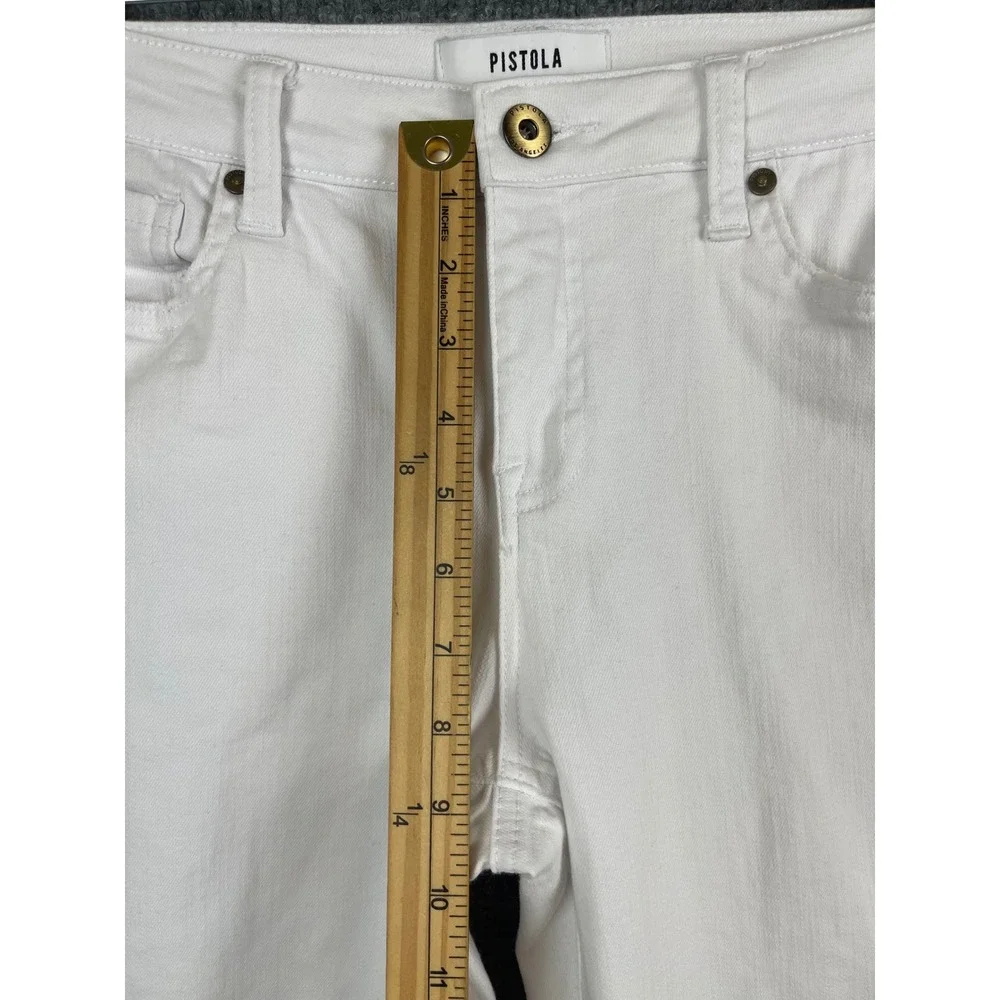Pistola Skinny Jeans Women 29 White‎ Excellent Distressed Denim Pants
